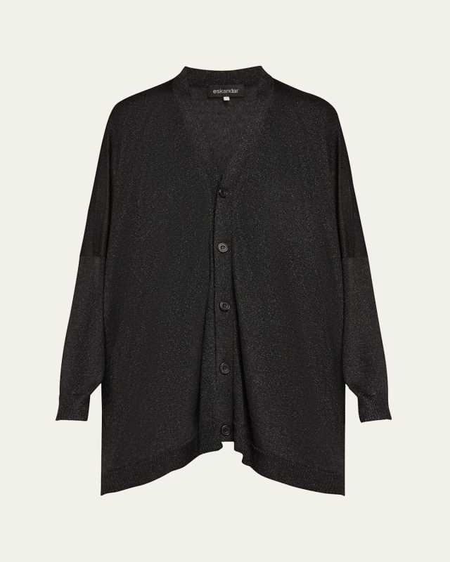 Wide V-Neck Cardigan (Long Length)